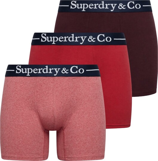 Superdry Sdry & Co Boxer Triple Pack - PORT MARL/RED MARL/RED GRIT - L
