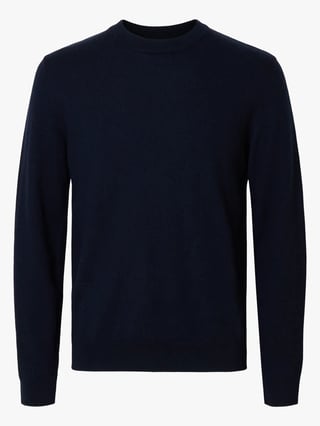 Selected Homme Tray Merino Brushed Relaxed Crew Blå S