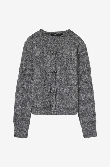 Vero Moda Kardigan vmBlossom LS O neck Boo Grå Vero Moda Kardigan vmBlossom LS O neck Boo Grå
