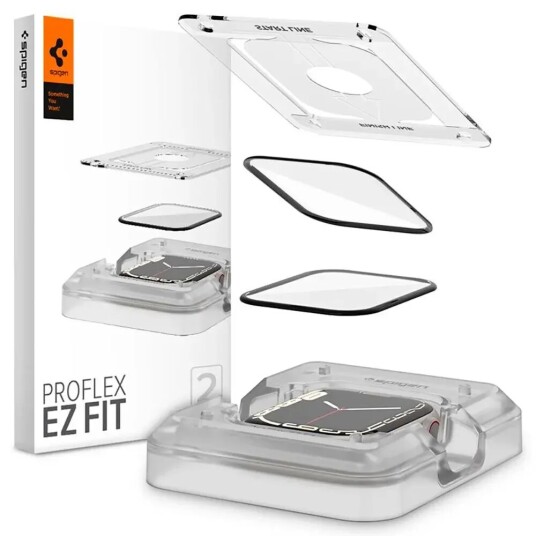 Spigen ProFlex EZ Fit 2-pack Skjermbeskytter til Apple Watch 9/8/7 (45 mm) Gjennomsiktig