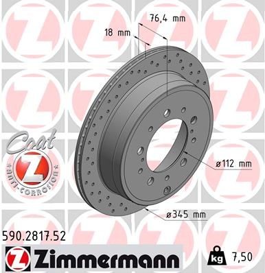 Bremseskive ZIMMERMANN 590.2817.52