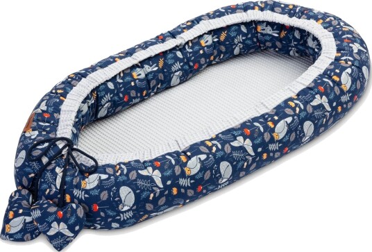 Sensillo Vaffel Babynest 80x45cm Dyreland Grå