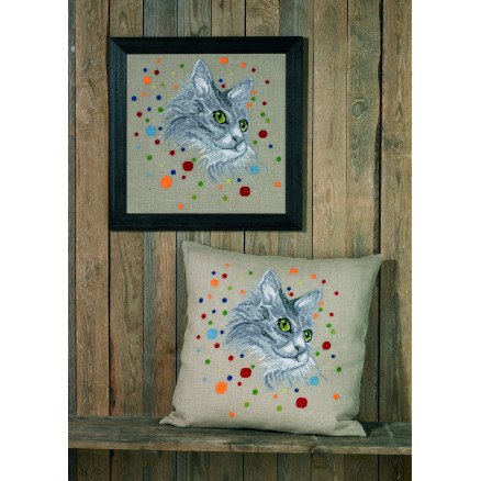 Permin Broderisett Katter 60x60cm