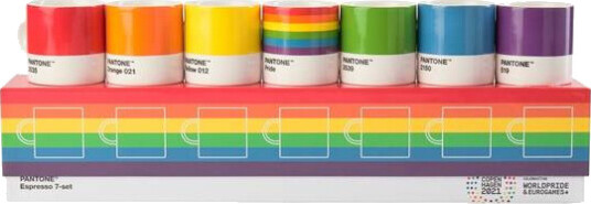 PANTONE Espressokopp med hank, 120ml, Pride Espresso, 7 stk PANTONE Espressokopp med hank, 120ml, Pride Espresso, 7 stk