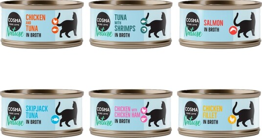 Cosma Våtfôr Nature Blandet Pakke 6 Sorter 6 X 70 G Cosma Våtfôr Nature Blandet Pakke 6 Sorter 6 X 70 G