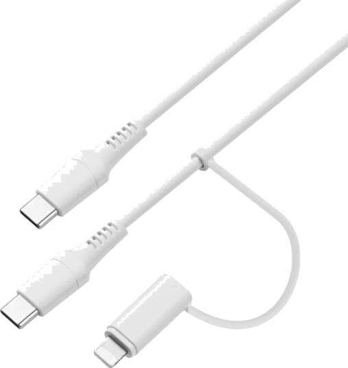 Sandstrøm USB-C til USB-C-kabel med Lightning-adapter (1m) Sandstrøm USB-C til USB-C-kabel med Lightning-adapter (1m)