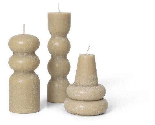 ferm LIVING Torno lys 3-pakning Ø 4 cm Sand
