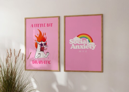 Plakat Social Anxiety & Dramatic / Sett med 2