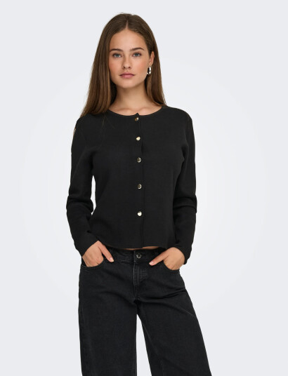 JDY Jdyprime Life L/S On Fitted Cardigan Knt   Black   XS