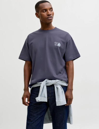 Jack & Jones Jormaine Back Tee Ss Crew Neck Sn Grey S