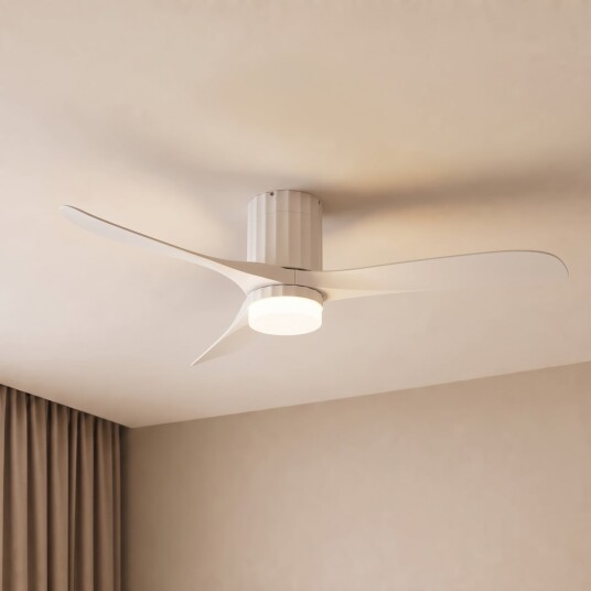 Novri LED takvifte hvit Ø 132 cm CCT stillegående – Lucande Stue Moderne Plast Novri LED takvifte hvit Ø 132 cm CCT stillegående – Lucande Stue Moderne Plast