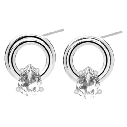 Snö Of Sweden Callie Plain Crystal Circle Ear Silver Clear Onesiz Snö Of Sweden Callie Plain Crystal Circle Ear Silver Clear Onesiz
