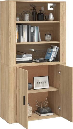 vidaXL Highboard sonoma eik konstruert tre