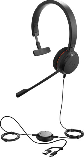 Jabra Evolve 20 SE Mono Headset USB C USB A Svart Jabra Evolve 20 SE Mono Headset USB C USB A Svart