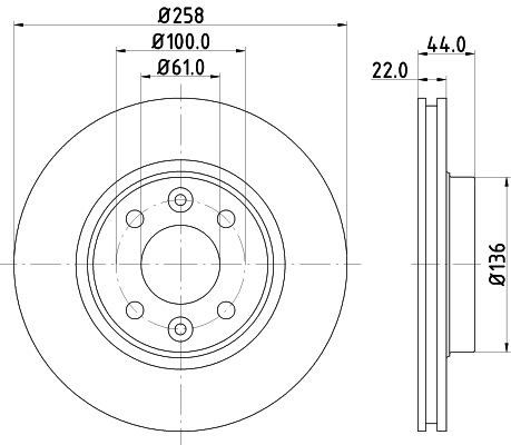 Bremseskive HELLA 8DD 355 129-621