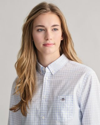 Gant Teens Shield Gingham Poplin skjorte LIGHT BLUE 146/152