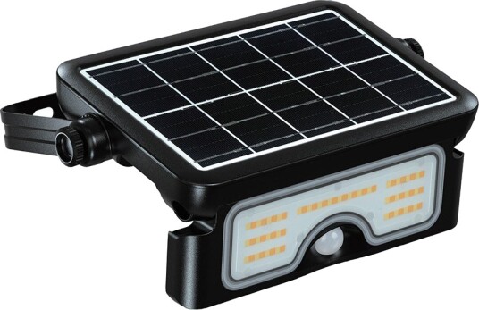 V Tac 7W LED solcellelyskaster med sensor 3,7V PIR sensor sort deksel 3 i 1 CCT Kulør : 3 i 1