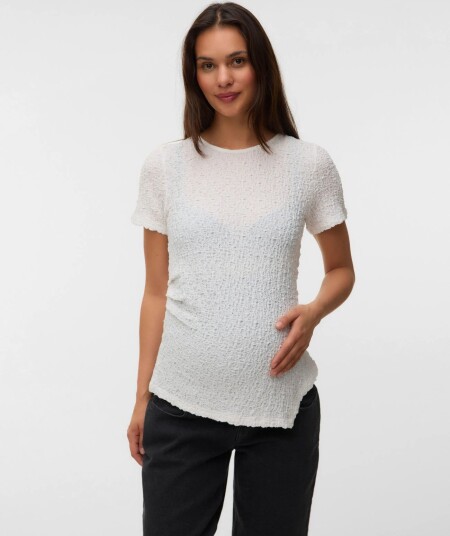 Vero Moda Maternity Vmmalissia Ss Asymmetrical Top Jrs White S