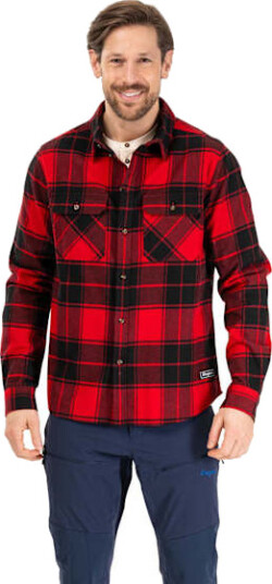 Bergans Nordmarka Flanellskjorte Herre Red/Black Check L