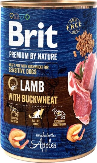 Brit Premium By Nature Våtfôr Til Hund Lam Og Bokhvete 6 X 400 G