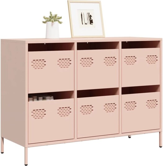 Skjenk rosa 101,5x39x73,5 cm kaldvalset stål 8721102930201