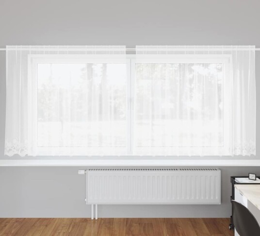 Gardiner med gardiner Hvit Polyester Gardiner med gardiner Hvit Polyester