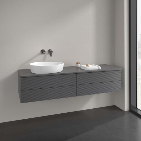 Villeroy & Boch  Antao Servantskap med 4 skuffer 160x50x36 cm m/lys Antrasitt Matt