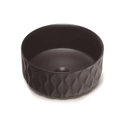 Bathco Sand Waves Rund Bolle Svart Matt KO-4177