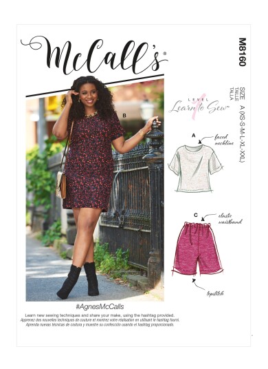 McCall's 8160 - Kjole, topp, shorts + STRL: Alle inkludert