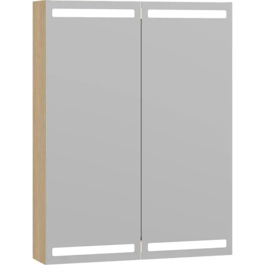 Dansani Level Speilskap med LED-lys 60x14,5x80 cm Nordisk Eik