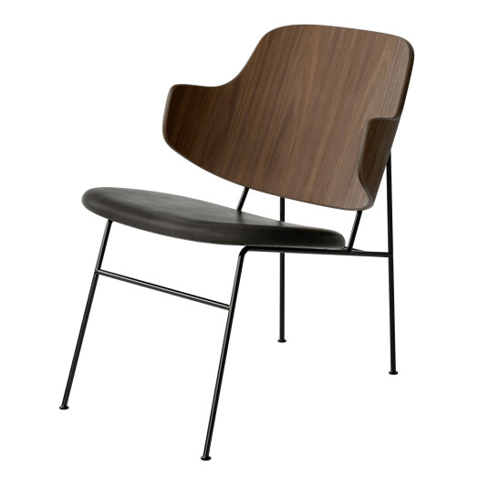 Audo Copenhagen The Penguin Lounge Chair Upholstered Seat Black Steel / Walnut / Dakar 0842