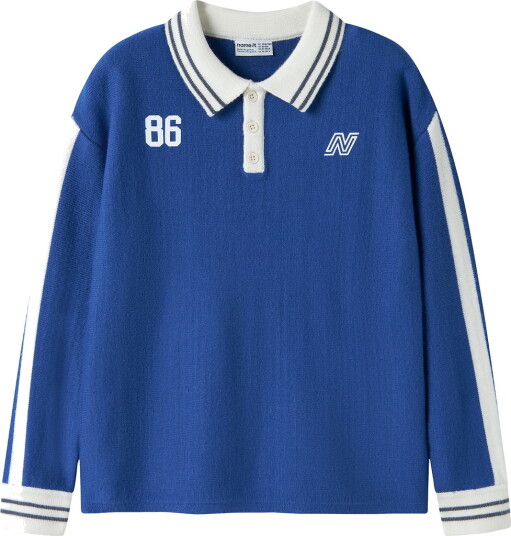 Name It Poloskjorte Strikk NkmNima Loose Surf nettet Name It 6 år (116) Genser Blå Hvit
