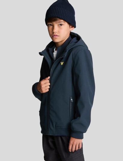 Lyle & Scott Softshell Hooded Jacket - Navy - 122-128