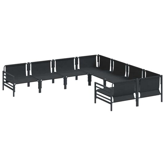 Hagesofa Set 8 pcs Antrasittgrå Stål