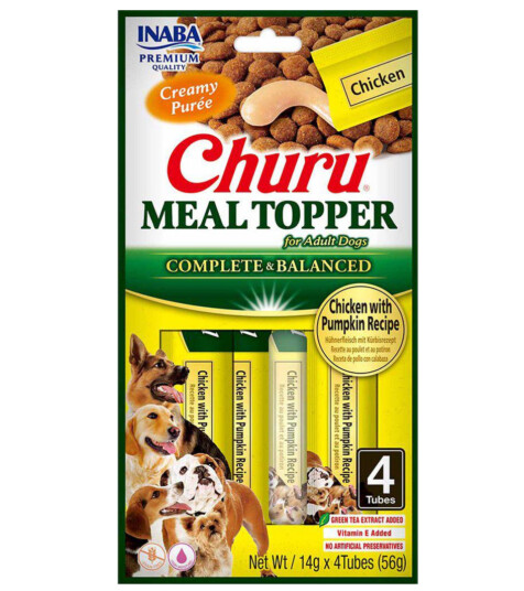 Churu Hundemat Kylling og Gresskar Snack Topping 4 stk Churu Hundemat Kylling og Gresskar Snack Topping 4 stk
