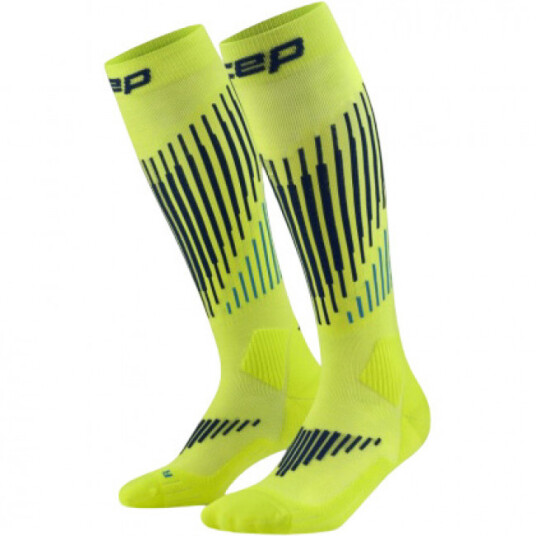 CEP Ski Touring Merino Socks Tall 3.0 Skistrømper Dame Lime/Blue II