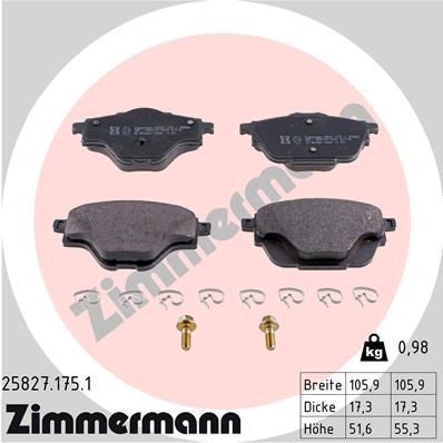 Bremseklosser ZIMMERMANN 25827.175.1 Bremseklosser ZIMMERMANN 25827.175.1