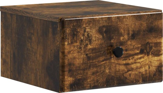  Vegghengt Nattbord Røkt Eik 34,5 x 33 x 20 cm Konstruert tre