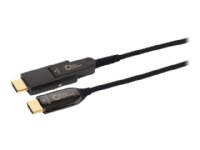 MicroConnect Premium HDMI-kabel med Ethernet 50m, Hybridkobber/Fiberoptikk, 4K 60 Hz, Støtte for Dolby Audio - Svart