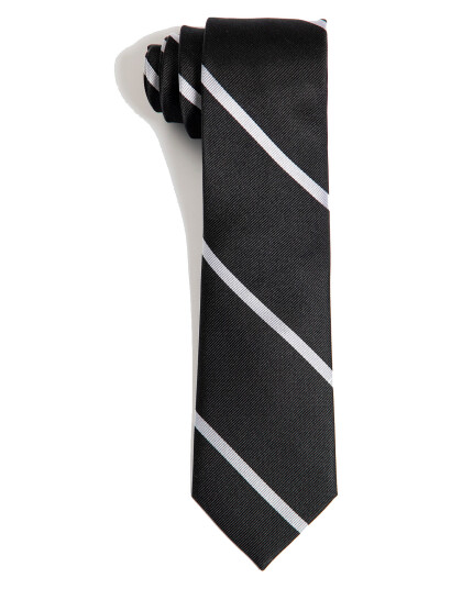 AN IVY Black White League Silk Tie - Black - ONE SIZE AN IVY Black White League Silk Tie - Black - ONE SIZE