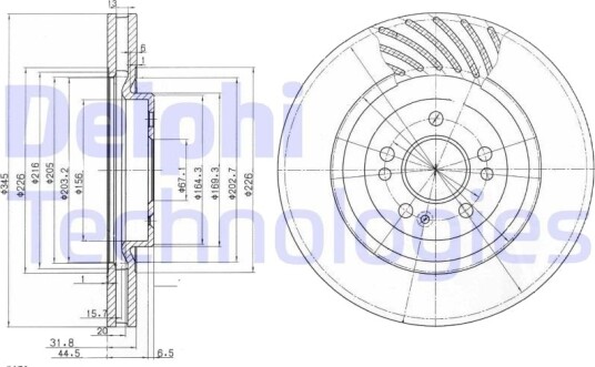 DELPHI BG9759 Bremseskive