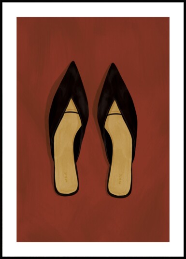 Chic Black Mules Plakat / 50x70