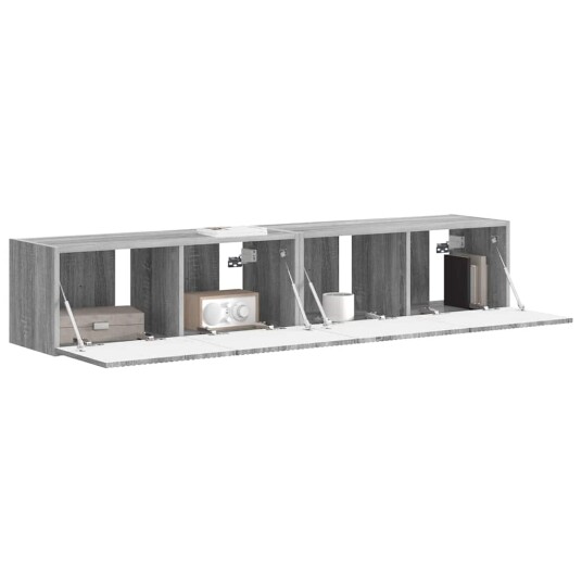  TV Veggskap 2 pcs Grå Sonoma 60 x 31 x 29.5 cm Konstruert tre