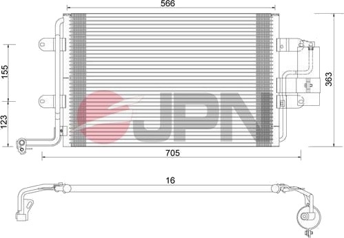 Kondensator, klimaanlegg JPN 60C9136-JPN