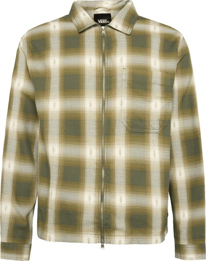 VANS Larkspur Zip Plaid Flannel Shirt   MOSSY OLIVE   XL