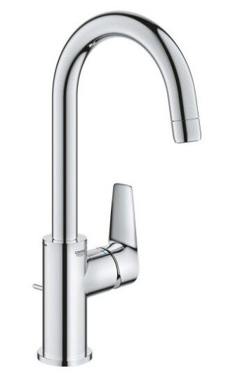 Grohe Start Edge 1-Greps Servantbatteri Med bunnventil, Høy tut, Krom Grohe Start Edge 1-Greps Servantbatteri Med bunnventil, Høy tut, Krom