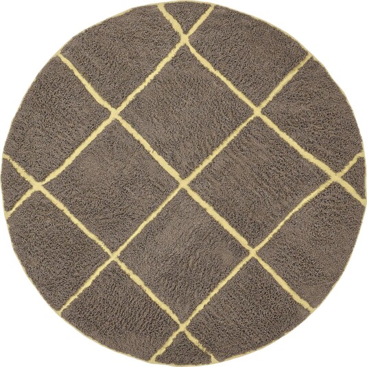 Runde tepper   Bellevue Natural Cotton Shaggy brun/gul Størrelse: Ø 240 cm