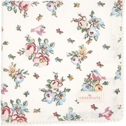 Greengate Ellie tøyserviett/brikke 40x40 cm blonder white