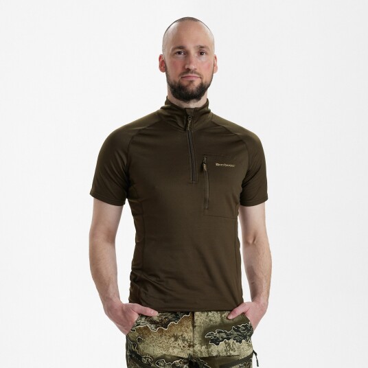 Deerhunter Excape Insulated T shirt with zip neck Art Green L