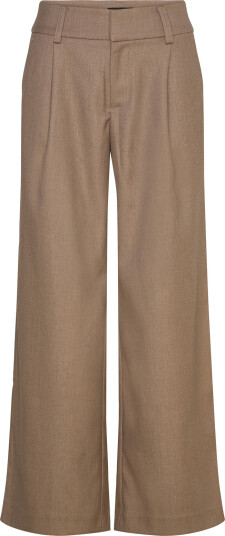 Gina Tricot Low Wide Pleated Trousers   Beige   42